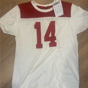 Brandy Melville White and Red Graphic Tee